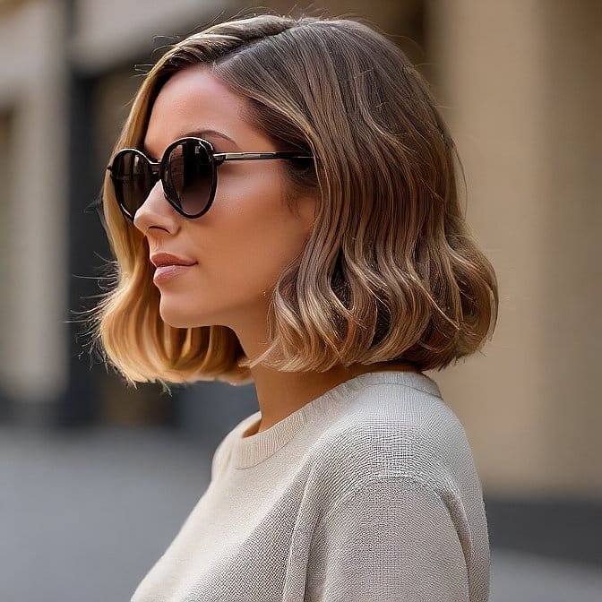 blunt wavy bob