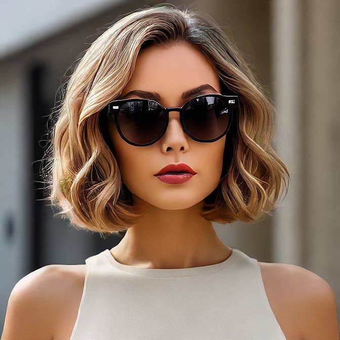 blunt wavy bob