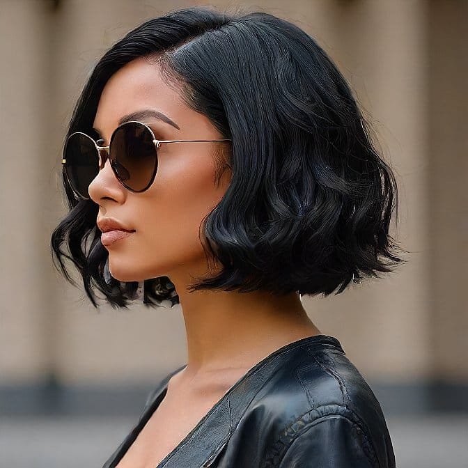 black bob wavy
