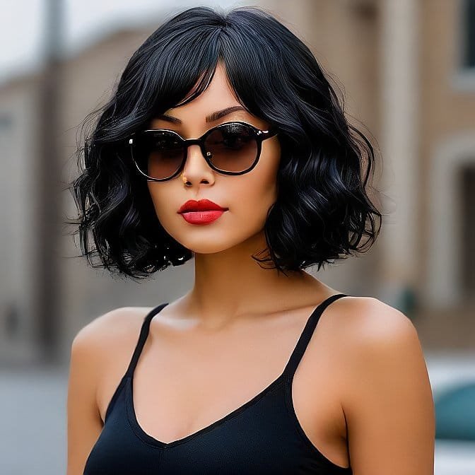 black bob wavy